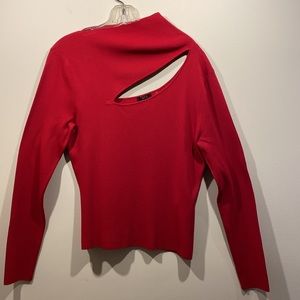(L) Vintage Cyrus top; cherry red; excellent condition
